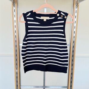 Michael Kors Black and White Striped Sweater